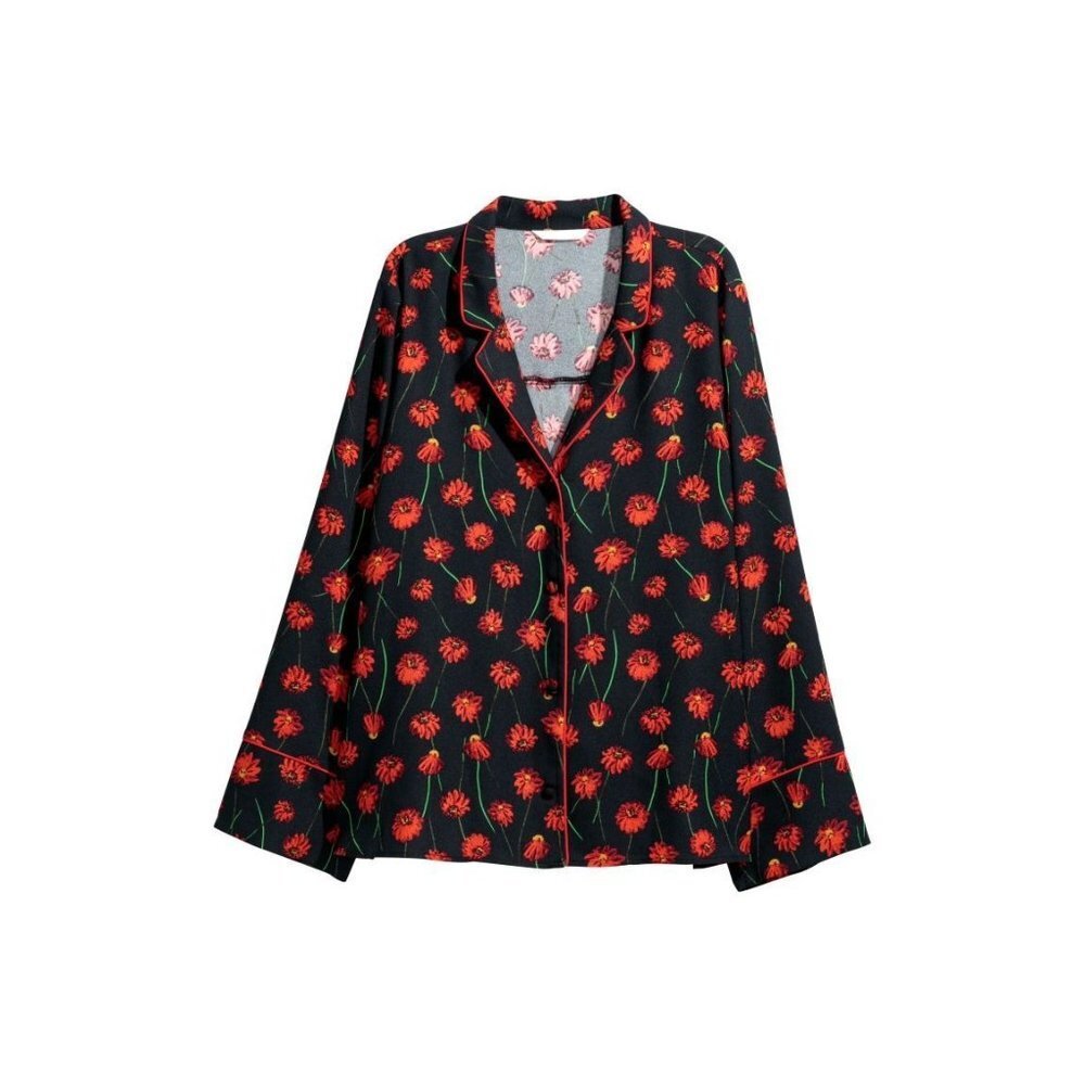 5/$20 H&M‎ Floral Wide Cut Satin Shirt 2